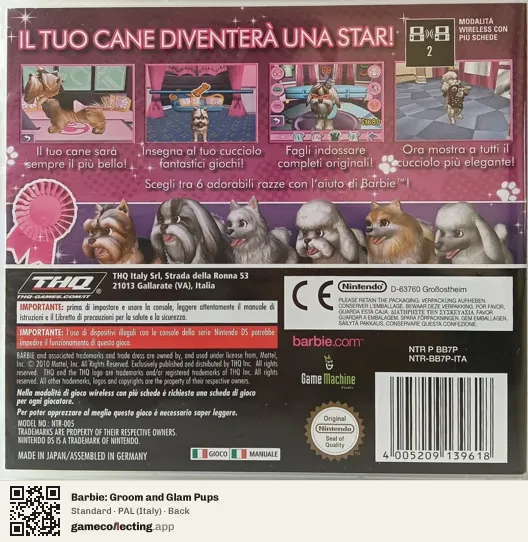 Barbie: Groom and Glam Pups Nintendo DS, Italy box back