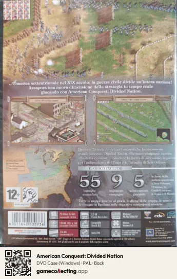 American Conquest: Divided Nation Computer, PAL box back