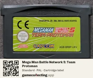 Mega Man Battle Network 5: Team Protoman Game Boy Advance, PAL cartridge label