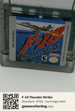 F-18 Thunder Strike Game Boy Color, NTSC cartridge label