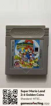 Super Mario Land 2: 6 Golden Coins Game Boy, NTSC cartridge label