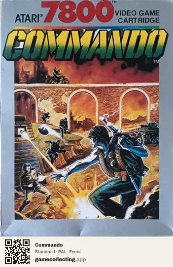Commando Atari 7800, PAL box front