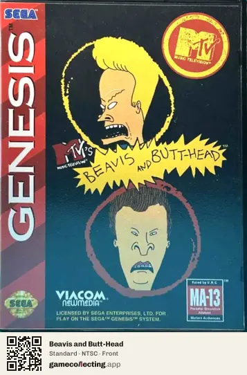Beavis and Butt-Head Sega Mega Drive / Genesis, NTSC box front