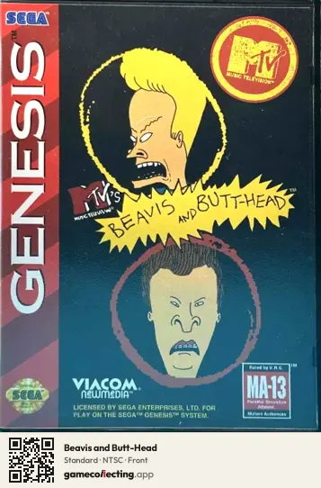 Beavis and Butt-Head Sega Mega Drive / Genesis, NTSC box front