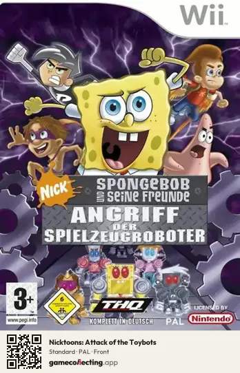 Nicktoons: Attack of the Toybots Nintendo Wii, PAL box front