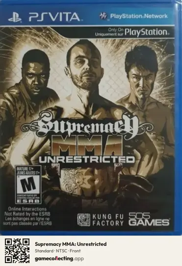 Supremacy MMA: Unrestricted PlayStation Vita, NTSC box front