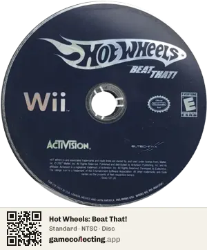 Hot Wheels: Beat That! Nintendo Wii, NTSC disc