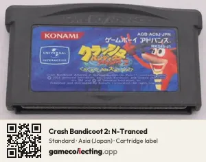 Crash Bandicoot 2: N-Tranced Game Boy Advance, Asia cartridge label