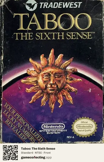 Taboo: The Sixth Sense Nintendo Entertainment System, NTSC box front