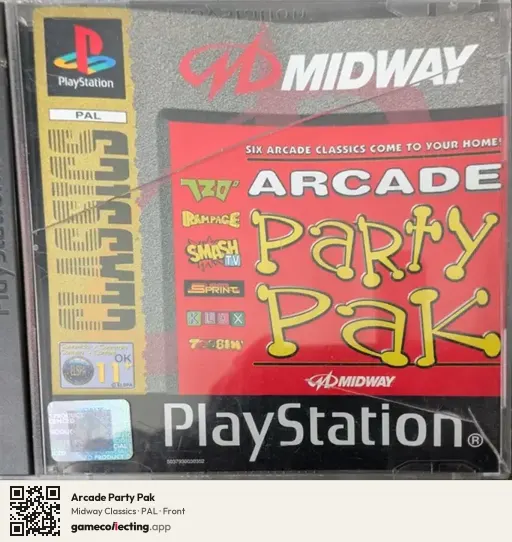 Arcade Party Pak PlayStation, PAL box front
