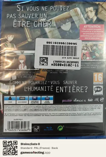 Steins;Gate 0 PlayStation 4, France box back