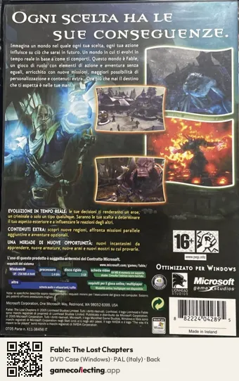 Fable: The Lost Chapters Computer, Italy box back