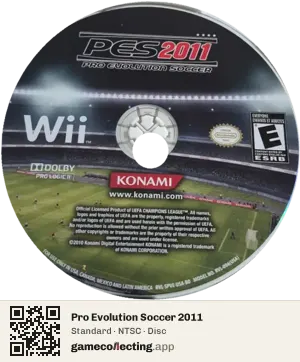 Pro Evolution Soccer 2011 Nintendo Wii, NTSC disc