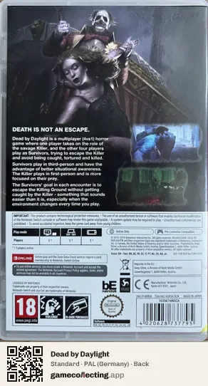 Dead by Daylight Nintendo Switch, Germany box back