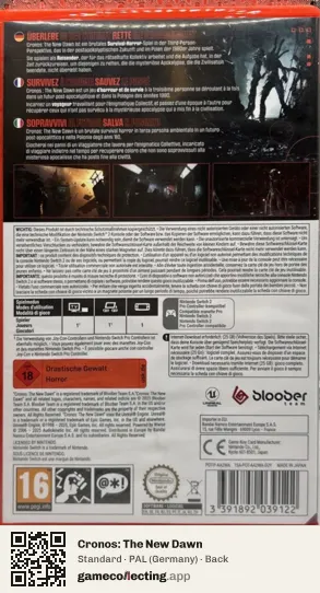 Cronos: The New Dawn Nintendo Switch 2, Germany box back