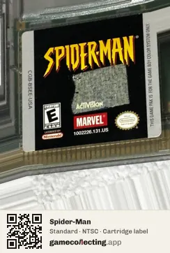 Spider-Man Game Boy Color, NTSC cartridge label