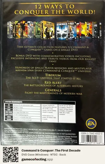 Command & Conquer: The First Decade Computer, NTSC box back