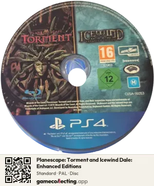Planescape: Torment and Icewind Dale: Enhanced Editions PlayStation 4, PAL disc