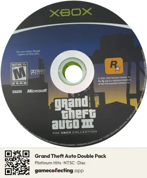 Grand Theft Auto Double Pack Xbox, NTSC disc