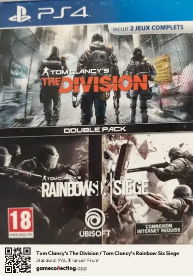 Tom Clancy's The Division / Tom Clancy's Rainbow Six Siege PlayStation 4, France box front