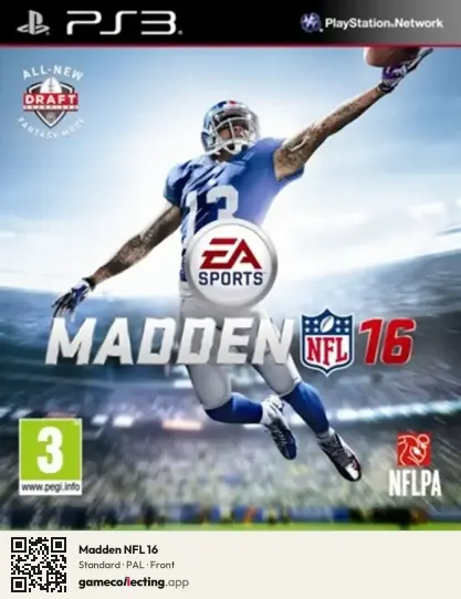 Madden NFL 16 PlayStation 3, PAL box front