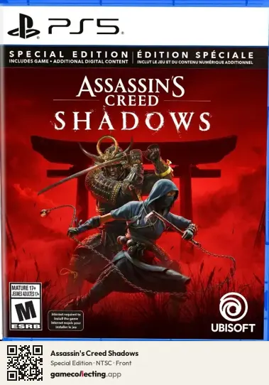 Assassin's Creed Shadows PlayStation 5, NTSC box front