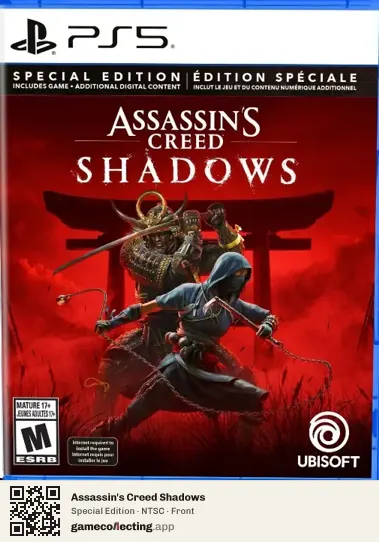 Assassin's Creed Shadows PlayStation 5, NTSC box front