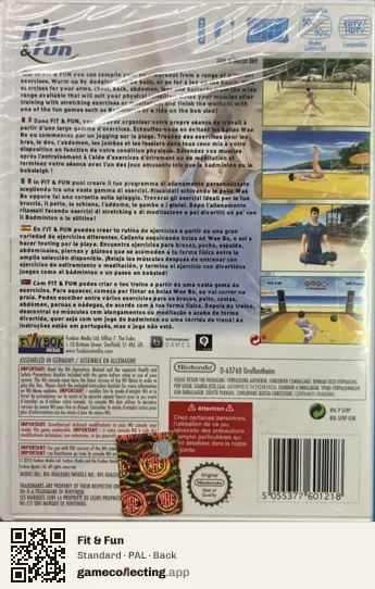 Fit & Fun Nintendo Wii, PAL box back