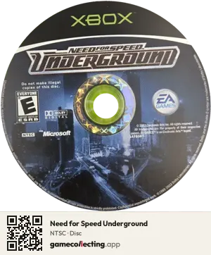 Need for Speed Underground Xbox, NTSC disc