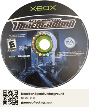 Need for Speed Underground Xbox, NTSC disc
