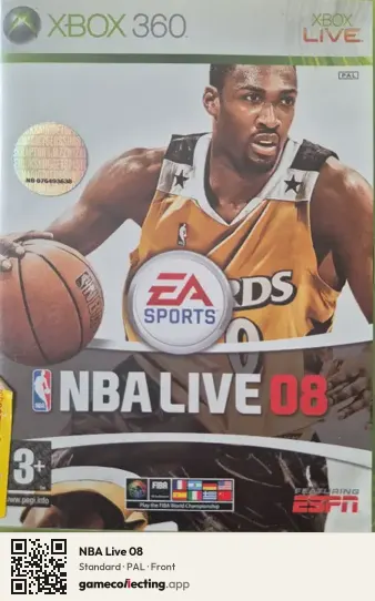 NBA Live 08 Xbox 360, PAL box front