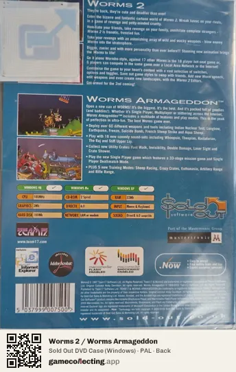Worms 2 / Worms Armageddon Computer, PAL box back