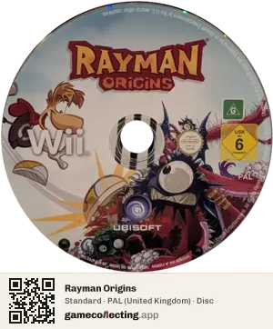 Rayman Origins Nintendo Wii, PAL disc