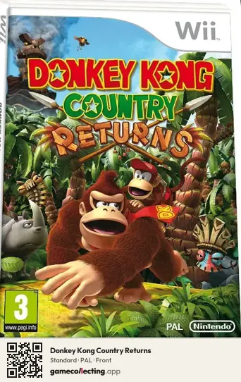 Donkey Kong Country Returns Nintendo Wii, PAL box front