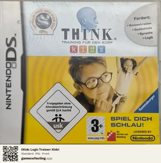 th!nk: Logic Trainer: Kids! Nintendo DS, PAL box front