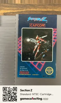 Section Z Nintendo Entertainment System, NTSC cartridge label