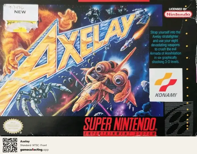 Axelay Super Nintendo Entertainment System, NTSC box front