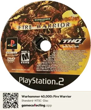 Warhammer 40,000: Fire Warrior PlayStation 2, NTSC disc