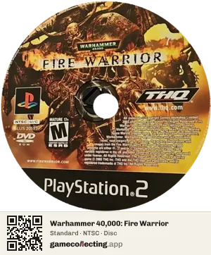 Warhammer 40,000: Fire Warrior PlayStation 2, NTSC disc