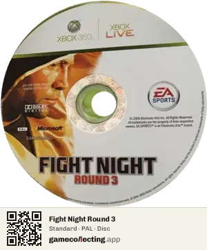 Fight Night Round 3 Xbox 360, PAL disc