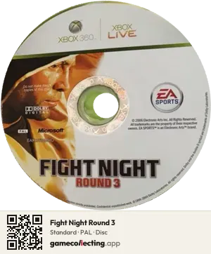 Fight Night Round 3 Xbox 360, PAL disc