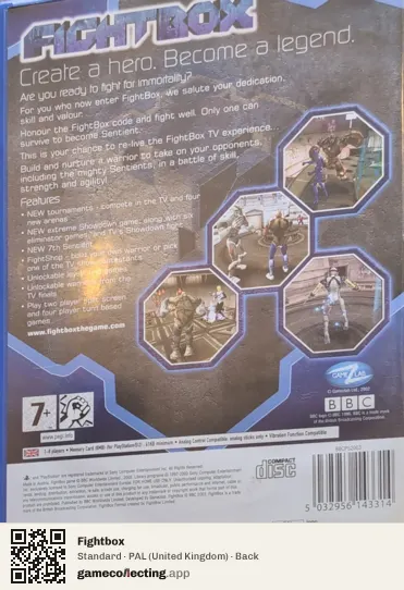Fightbox PlayStation 2, United Kingdom box back