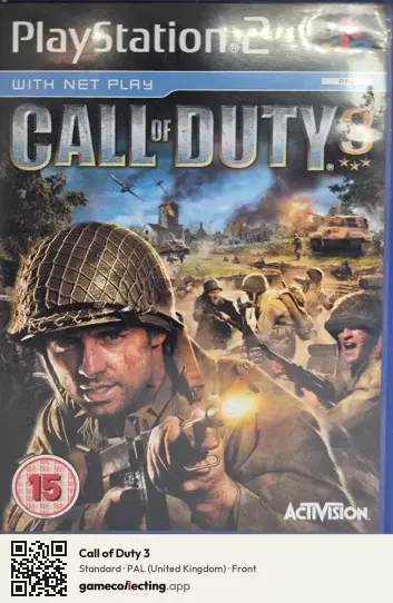 Call of Duty 3 PlayStation 2, United Kingdom box front
