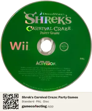 Shrek's Carnival Craze: Party Games Nintendo Wii, PAL disc