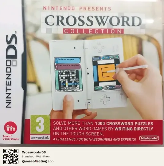 Crosswords DS Nintendo DS, PAL box front