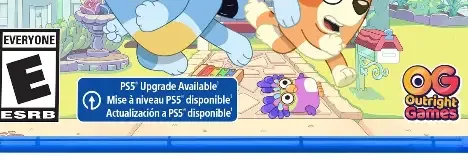 Bluey: The Videogame, the ESRB box on its front