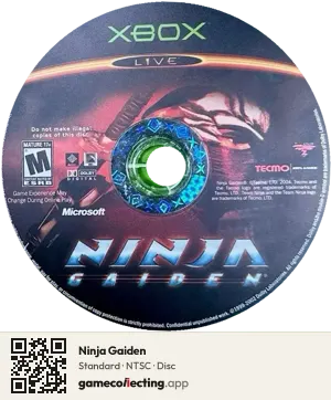 Ninja Gaiden Xbox, NTSC disc