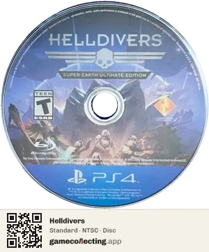 Helldivers PlayStation 4, NTSC disc