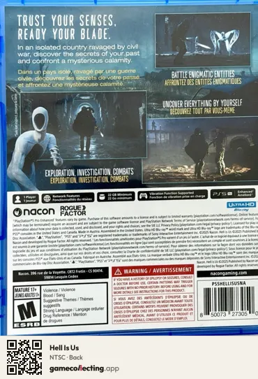 Hell Is Us PlayStation 5, NTSC box back