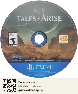 Tales of Arise PlayStation 4, NTSC disc
